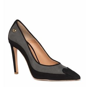 LOVE Moschino – Leather Contrast Stiletto Pump - Nabuk Grig/Nero